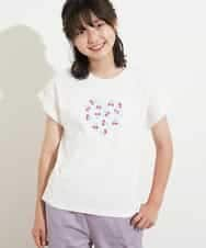 KJKHM03024 a.v.v KIDS(アー・ヴェ・ヴェ) [100-130]【接触冷感】リバーシブル スパンコールTシャツ ホワイト