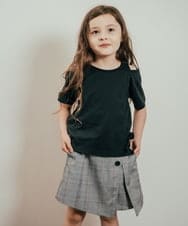 KJKHP64024 a.v.v KIDS(アー・ヴェ・ヴェ) [100-130]リボンデザイン肩あきTシャツ ブラック