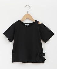 KJKHQ64029 a.v.v KIDS(アー・ヴェ・ヴェ) [140-150]リボンデザイン肩あきTシャツ パープル