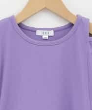 KJKHQ64029 a.v.v KIDS(アー・ヴェ・ヴェ) [140-150]リボンデザイン肩あきTシャツ パープル