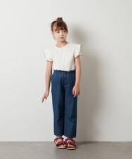 KJKHS22019 a.v.v KIDS(アー・ヴェ・ヴェ) [100-130]オフショル袖フリルテレコトップス ホワイト