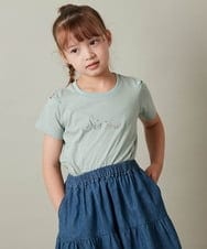 KJKHS26019 a.v.v KIDS(アー・ヴェ・ヴェ) [100-130]ラインストーンロゴオフショルＴシャツ ミント