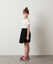 KJKHS26019 a.v.v KIDS(アー・ヴェ・ヴェ) [100-130]ラインストーンロゴオフショルＴシャツ ホワイト