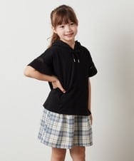 KJKHU21029 a.v.v KIDS(アー・ヴェ・ヴェ) [160]袖シアーフーディTシャツ ブラック