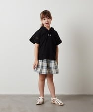 KJKHU21029 a.v.v KIDS(アー・ヴェ・ヴェ) [160]袖シアーフーディTシャツ ブラック