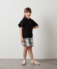 KJKHU21029 a.v.v KIDS(アー・ヴェ・ヴェ) [160]袖シアーフーディTシャツ ブラック