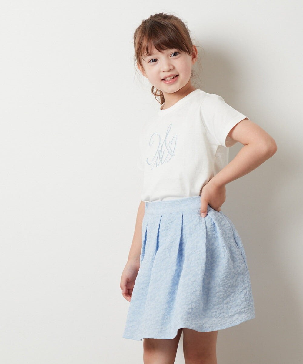 KJKHU23029 a.v.v KIDS(アー・ヴェ・ヴェ) [160]ビッグロゴ刺繍Tシャツ ボーダー