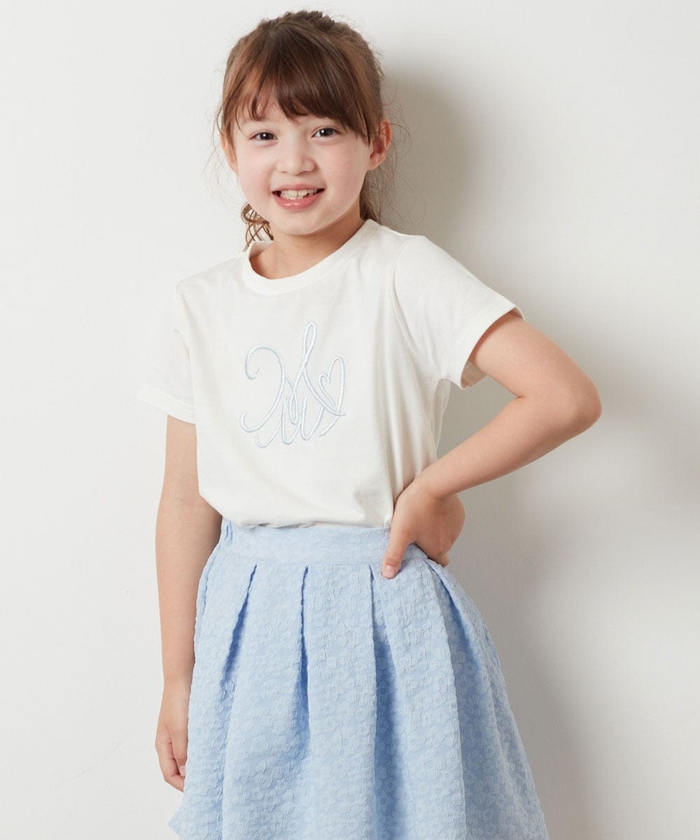 KJKHU23029 a.v.v KIDS(アー・ヴェ・ヴェ) [160]ビッグロゴ刺繍Tシャツ ボーダー