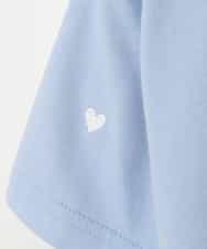 KJKHV21019 a.v.v KIDS(アー・ヴェ・ヴェ) [100-130]【接触冷感】ハート刺繍＆ロゴプリントゆるTシャツ ライトブルー