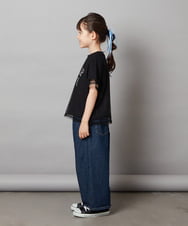 KJKHV29019 a.v.v KIDS(アー・ヴェ・ヴェ) [120-130]チュールレイヤードTシャツ ブラック