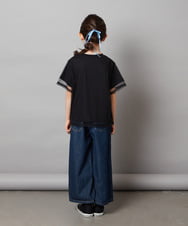 KJKHV29019 a.v.v KIDS(アー・ヴェ・ヴェ) [120-130]チュールレイヤードTシャツ ブラック