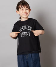 KJKHV29019 a.v.v KIDS(アー・ヴェ・ヴェ) [120-130]チュールレイヤードTシャツ ブラック