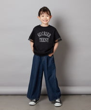 KJKHV29019 a.v.v KIDS(アー・ヴェ・ヴェ) [120-130]チュールレイヤードTシャツ ブラック