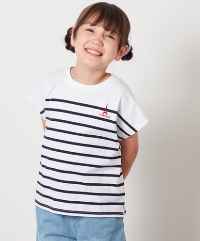 KJKHV71024 a.v.v KIDS [110-130]ボーダーTシャツ