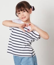 KJKHV71024 a.v.v KIDS(アー・ヴェ・ヴェ) [110-130]ボーダーTシャツ ネイビー