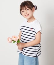 KJKHV71024 a.v.v KIDS(アー・ヴェ・ヴェ) [110-130]ボーダーTシャツ ネイビー