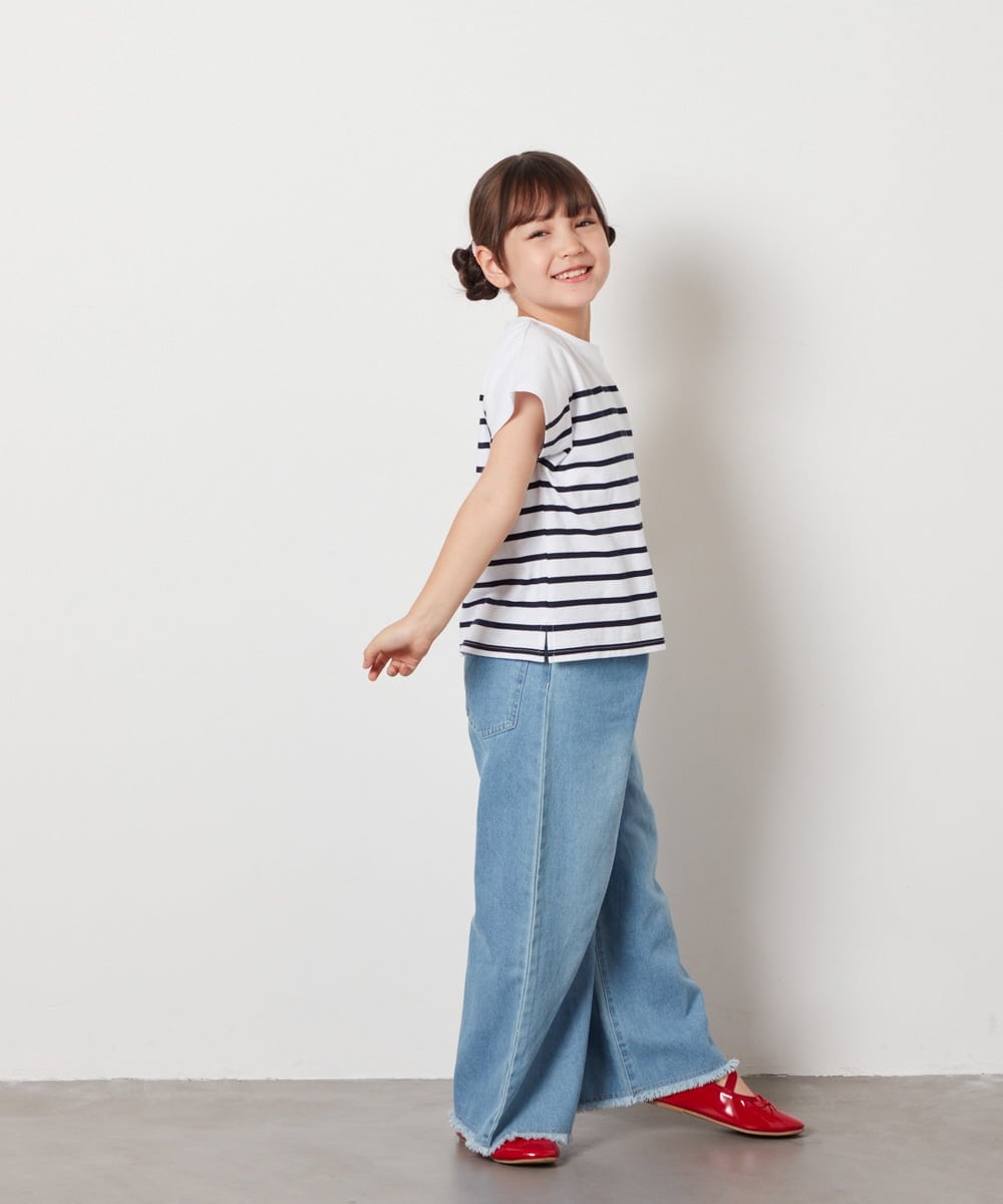 KJKHV71024 a.v.v KIDS(アー・ヴェ・ヴェ) [110-130]ボーダーTシャツ ネイビー