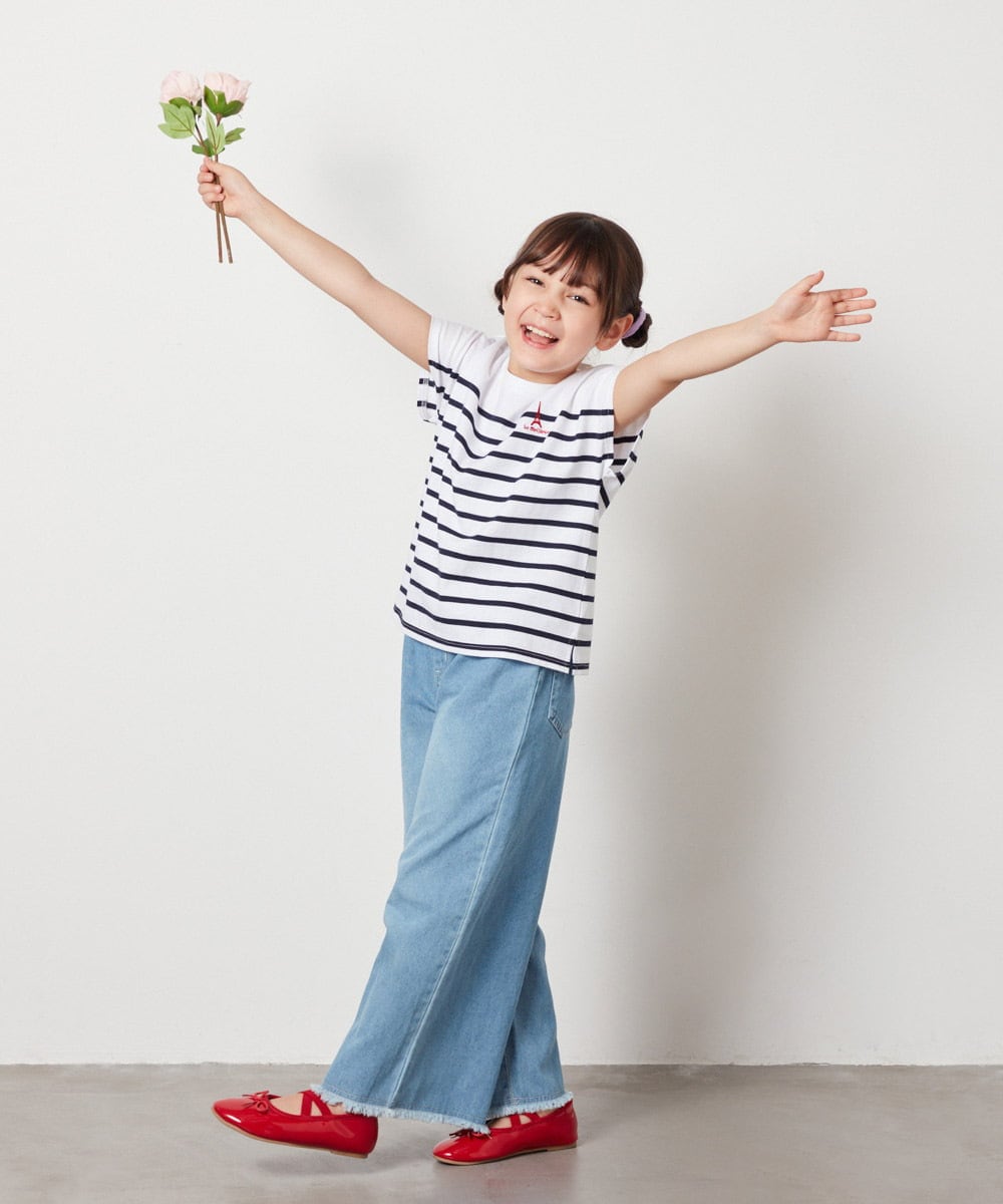 KJKHV71024 a.v.v KIDS(アー・ヴェ・ヴェ) [110-130]ボーダーTシャツ ネイビー