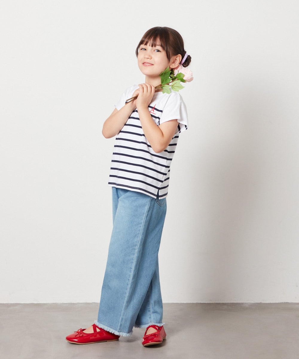 KJKHV71024 a.v.v KIDS(アー・ヴェ・ヴェ) [110-130]ボーダーTシャツ ネイビー