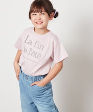 KJKHW25016 a.v.v KIDS(アー・ヴェ・ヴェ) [140-150]【接触冷感】ロゴ刺繍ゆるTシャツ ピンク