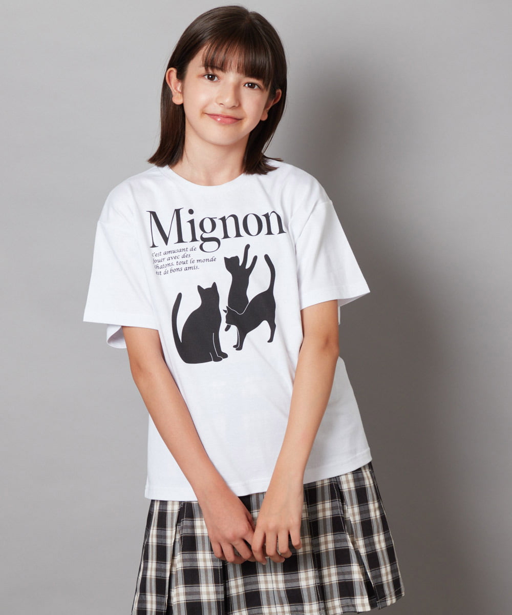 KJKHW26024 a.v.v KIDS(アー・ヴェ・ヴェ) [140-150]【接触冷感】アソートアートゆるＴシャツ ホワイト