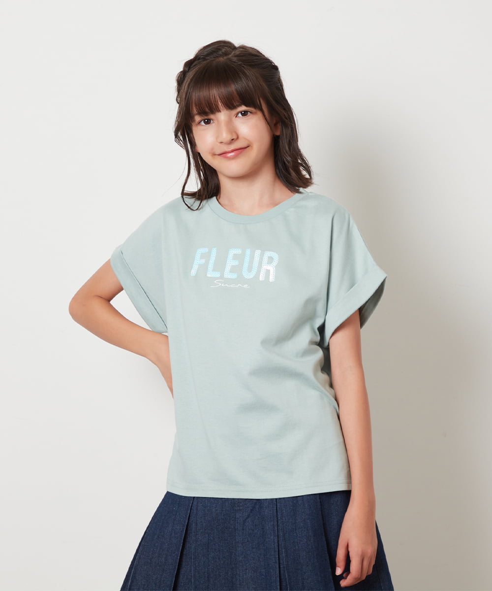 140-150]オーロラスパンコールロゴTシャツ(カットソー・Tシャツ) KIDS(アー・ヴェ・ヴェ)｜イトキンオンラインストア