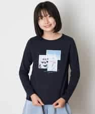 KJKJN20024 a.v.v KIDS(アー・ヴェ・ヴェ) [140-150]【毛玉になりにくい】アソートプリントTシャツ ネイビー