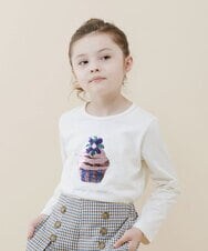 KJKJP31019 a.v.v KIDS(アー・ヴェ・ヴェ) [100-130]スパンコールアソート長袖Tシャツ ホワイト