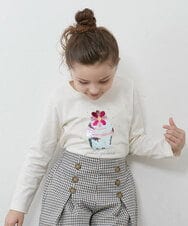 KJKJP31019 a.v.v KIDS(アー・ヴェ・ヴェ) [100-130]スパンコールアソート長袖Tシャツ ホワイト