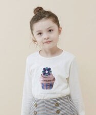 KJKJQ31024 a.v.v KIDS(アー・ヴェ・ヴェ) [140-150]スパンコールアソート長袖Tシャツ ネイビー