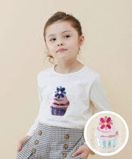 KJKJQ31024 a.v.v KIDS(アー・ヴェ・ヴェ) [140-150]スパンコールアソート長袖Tシャツ ホワイト