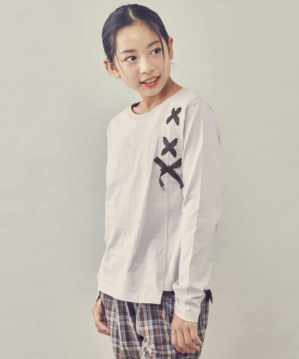 140-150]ショルダーレースアップ長袖Tシャツ(カットソー・Tシャツ) | a.v.v KIDS(アー・ヴェ・ヴェ)｜イトキンオンラインストア