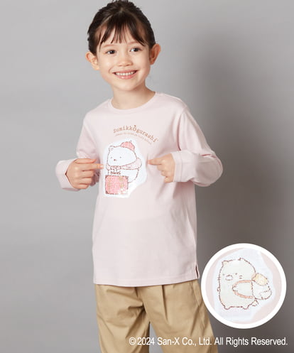 KJKJV80029 a.v.v KIDS [100-140]【すみっコぐらし】リバーシブルスパンコール長袖Ｔシャツ