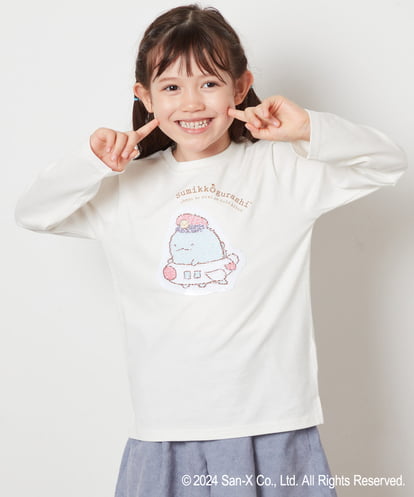 KJKJV80029 a.v.v KIDS [100-140]【すみっコぐらし】リバーシブルスパンコール長袖Ｔシャツ