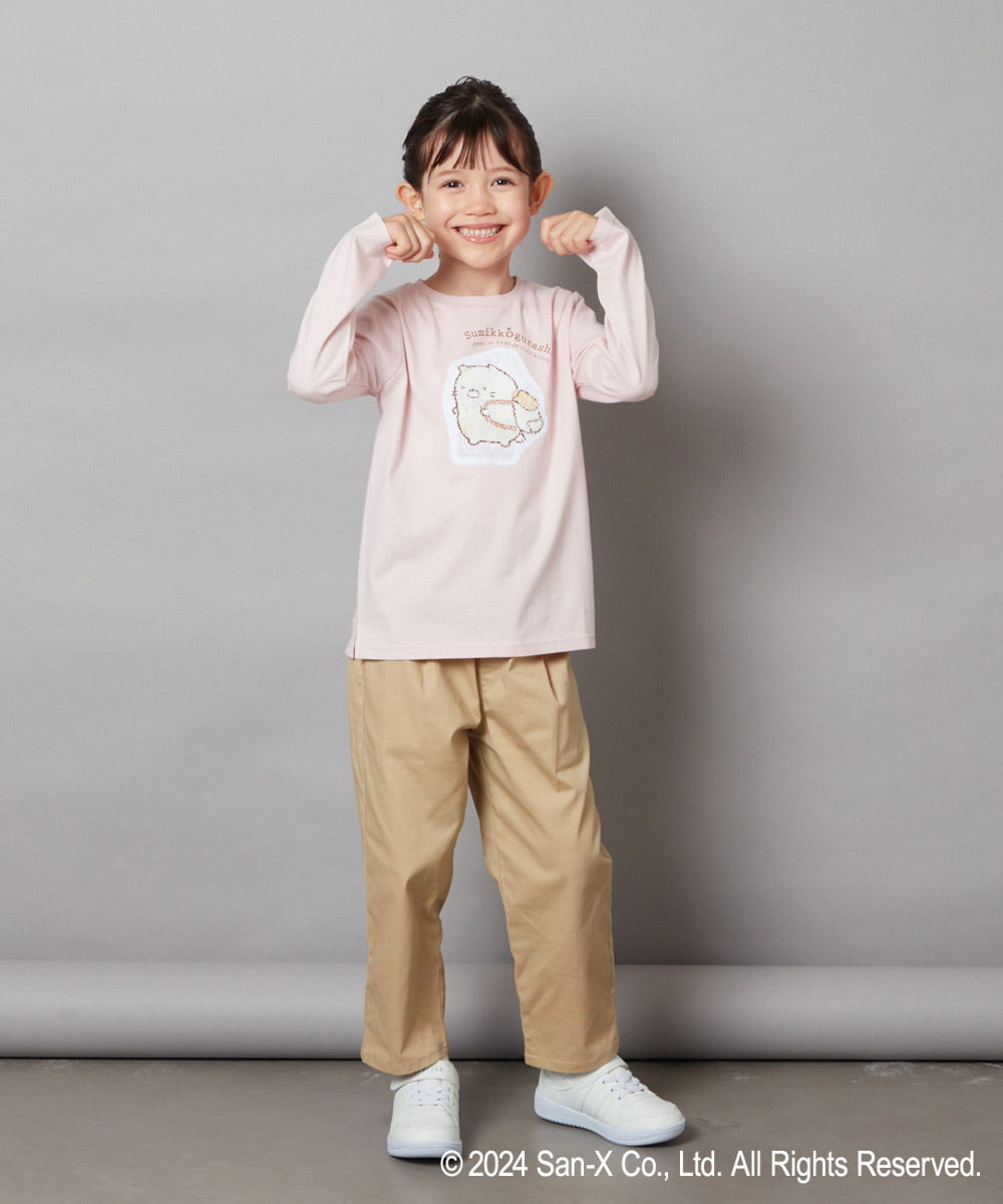 KJKJV80029 a.v.v KIDS(アー・ヴェ・ヴェ) [100-140]【すみっコぐらし】リバーシブルスパンコール長袖Ｔシャツ アイボリー