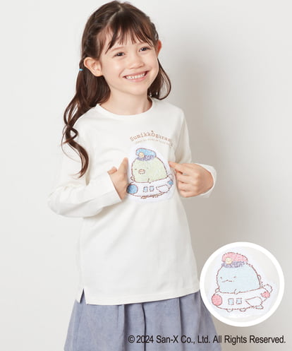 KJKJV80029 a.v.v KIDS [100-140]【すみっコぐらし】リバーシブルスパンコール長袖Ｔシャツ