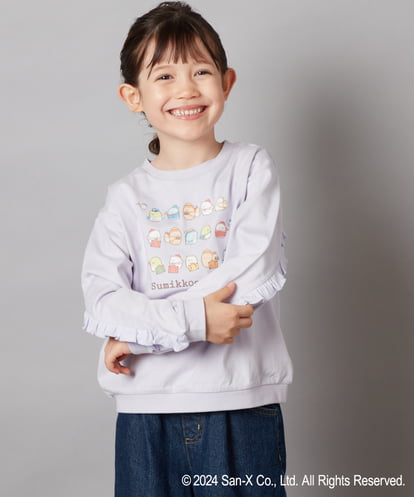 KJKJV81029 a.v.v KIDS [100-140]【すみっコぐらし】袖フリルデザイン長袖Ｔシャツ