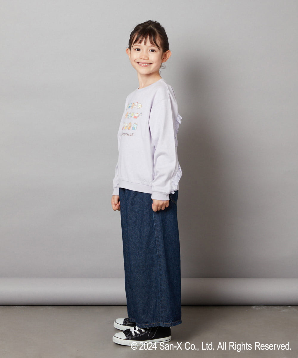 KJKJV81029 a.v.v KIDS(アー・ヴェ・ヴェ) [100-140]【すみっコぐらし】袖フリルデザイン長袖Ｔシャツ ラベンダー