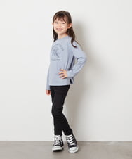 KJKJW40016 a.v.v KIDS(アー・ヴェ・ヴェ) [140-150]フラワーモチーフプリントロンＴ ライトブルー