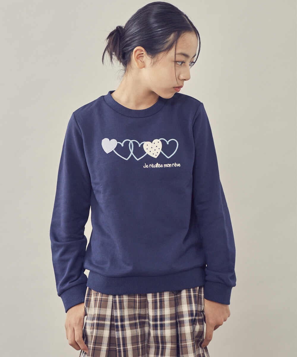 140-150]ハートモチーフトレーナー(カットソー・Tシャツ) | a.v.v KIDS