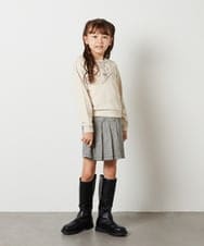 KJKKS54019 a.v.v KIDS(アー・ヴェ・ヴェ) [100-130]フロントレースアップトレーナー アイボリー