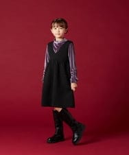 KJKKT44024 a.v.v KIDS(アー・ヴェ・ヴェ) [140-150]ベロアハイネックトップス ラベンダー