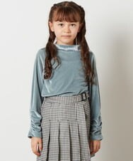 KJKKU44029 a.v.v KIDS(アー・ヴェ・ヴェ) [160]ベロアハイネックトップス ライトブルー