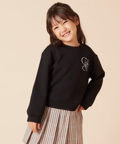 KJKKV41029 a.v.v KIDS [120-130]ワンポイントロゴ刺繍トレーナー