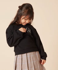 KJKKV41029 a.v.v KIDS(アー・ヴェ・ヴェ) [120-130]ワンポイントロゴ刺繍トレーナー ブラック