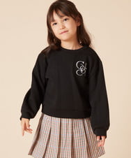 KJKKV41029 a.v.v KIDS(アー・ヴェ・ヴェ) [120-130]ワンポイントロゴ刺繍トレーナー ブラック