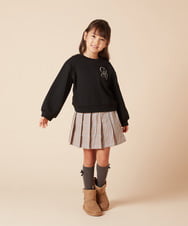 KJKKV41029 a.v.v KIDS(アー・ヴェ・ヴェ) [120-130]ワンポイントロゴ刺繍トレーナー ブラック