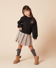 KJKKV41029 a.v.v KIDS(アー・ヴェ・ヴェ) [120-130]ワンポイントロゴ刺繍トレーナー ブラック