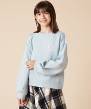 KJKKW41034 a.v.v KIDS(アー・ヴェ・ヴェ) [140-150]ワンポイントロゴ刺繍トレーナー ブラック