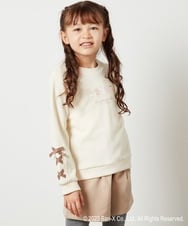 KJKLS82029 a.v.v KIDS(アー・ヴェ・ヴェ) [100-140]【すみっコぐらし】袖リボントレーナー アイボリー